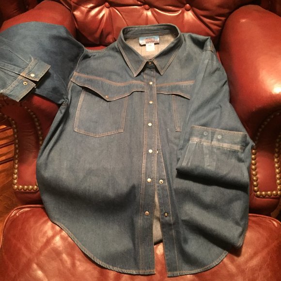 Women's Misty Harbor Denim Shirt  Size 3X - Picture 3 of 5